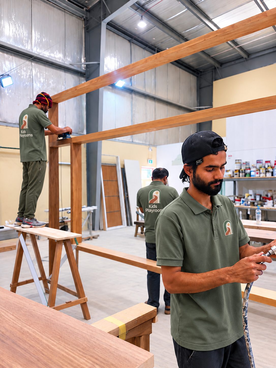 Kids Playrooms workshop team in Dubai Investment Park
